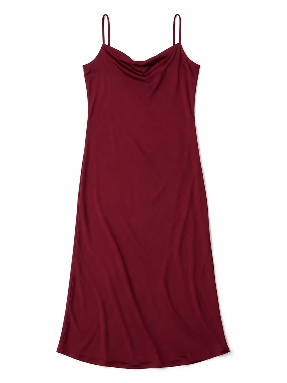 Banana Republic Burgundy Cowl Neck Slip Dress Midi Maxi Size 8 Y2K 90s